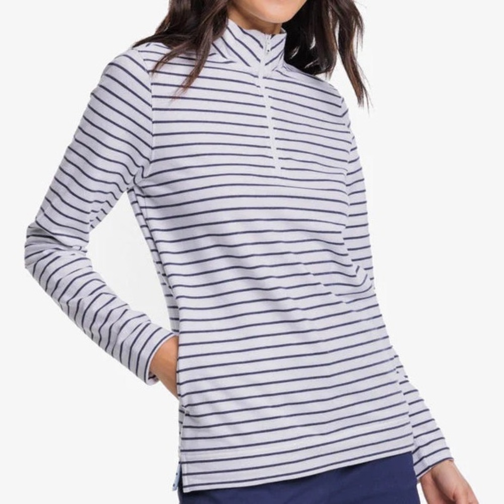 Southern Tide Women's Heather Tara Quarter Zip in Heather Navy - Size XS - Picture 2 of 15